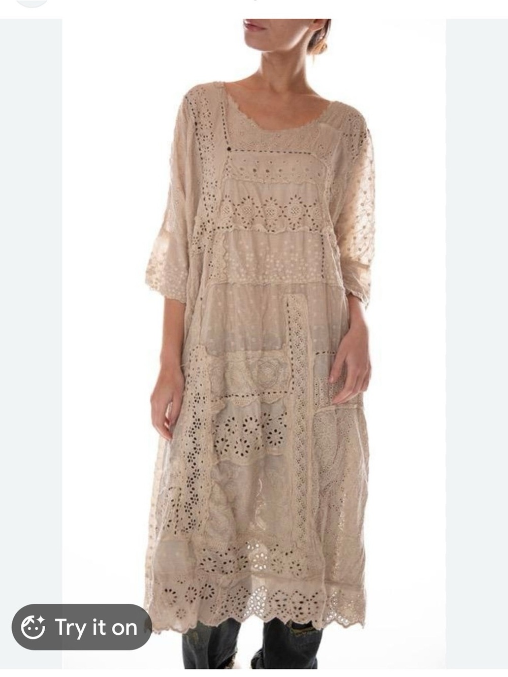Magnolia Pearl Lillian Cream Lace Maxi Dress FIRM PRICE🤘